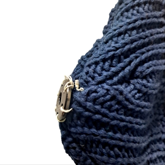 Love Your Melon cuffed muted Navy Blue Hat Has Snap On Top - Picture 3 of 5